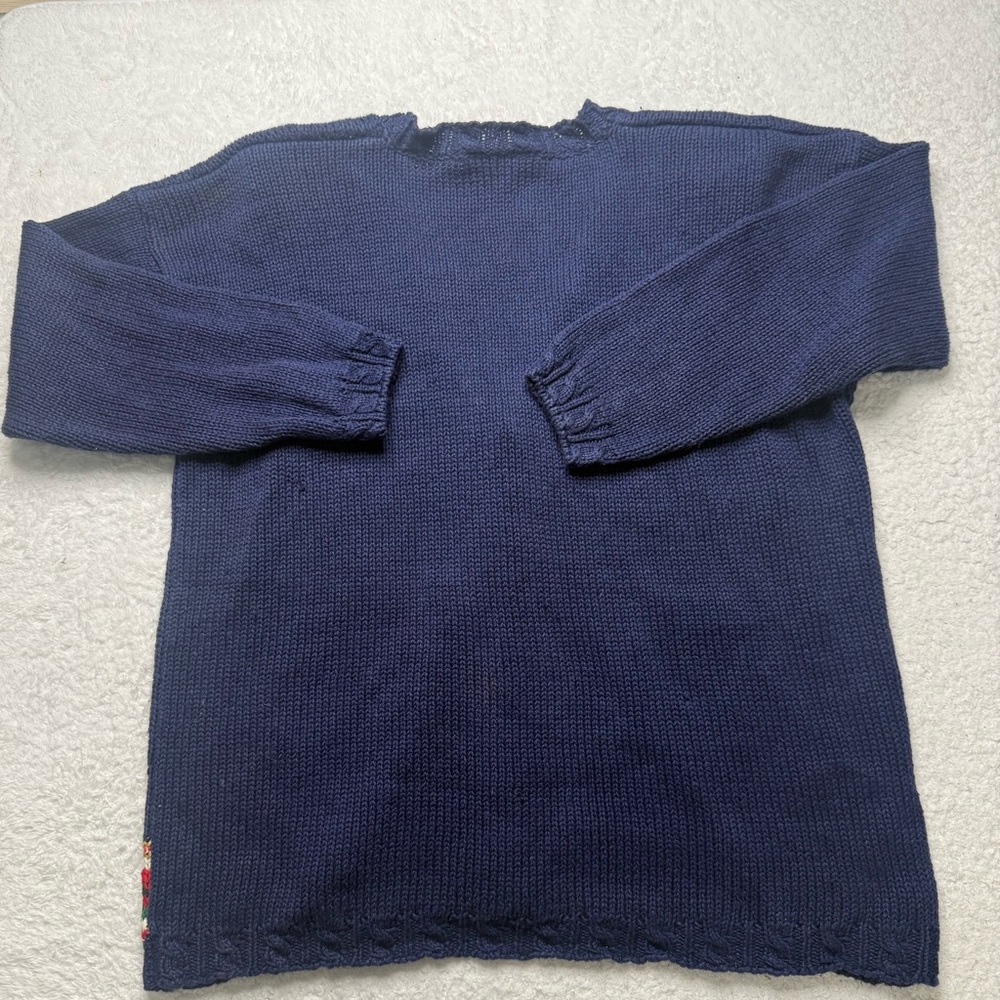 Vintage Casual Corner Blue  Holiday Christmas‎ Cardigan Sweater Large Knit - Picture 11 of 16